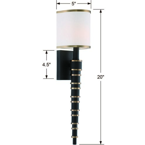 Sloane 1 Light 5 inch Vibrant Gold with Black Forged ADA Wall Sconce Wall Light