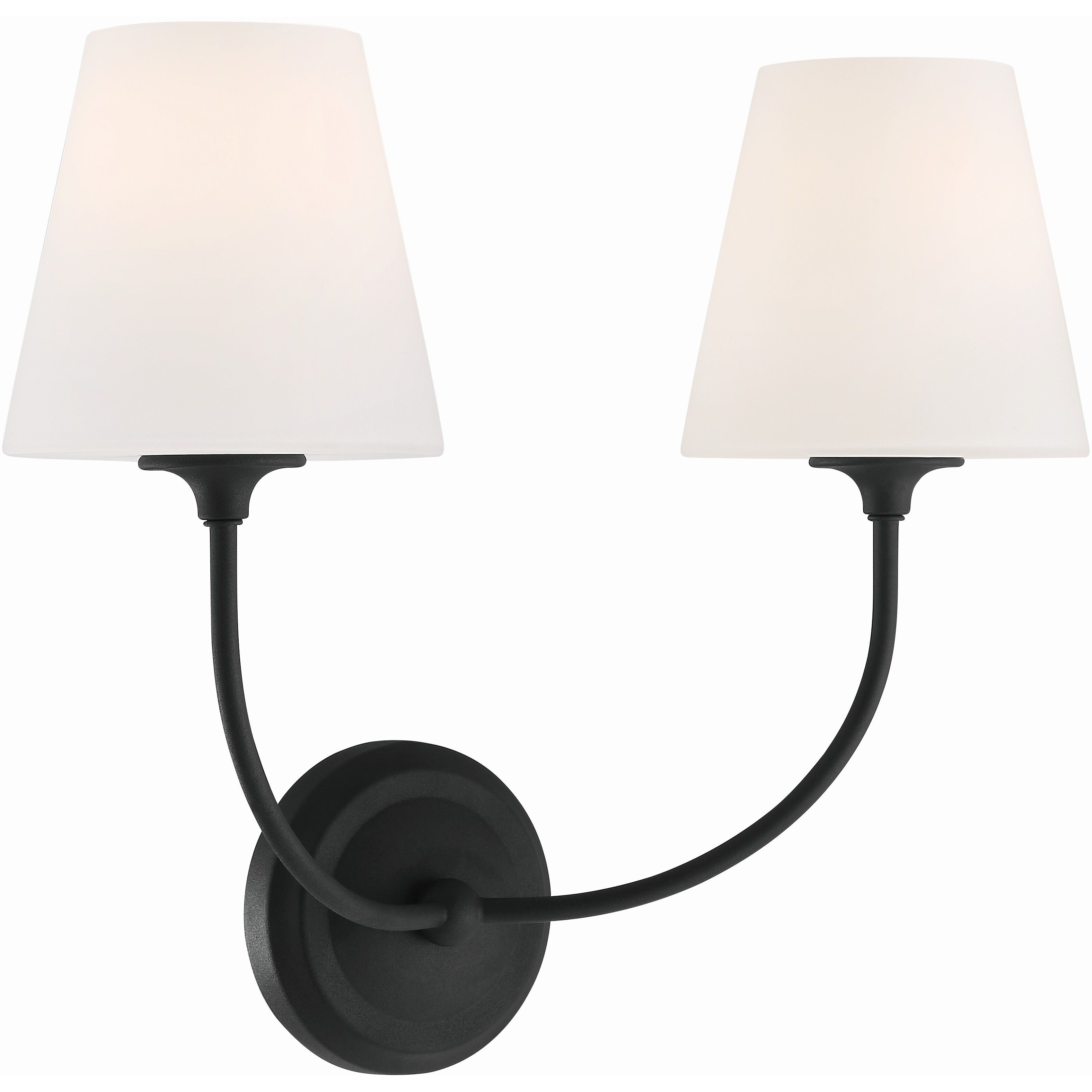 Sylvan Bath Wall Light in Black Forged