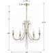 Arcadia 5 Light 23.5 inch Antique Silver Chandelier Ceiling Light