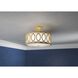 Graham 3 Light 15 inch Antique Gold Semi Flush Ceiling Light