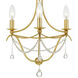 Metro 3 Light 15.5 inch Antique Gold Mini Chandelier Ceiling Light