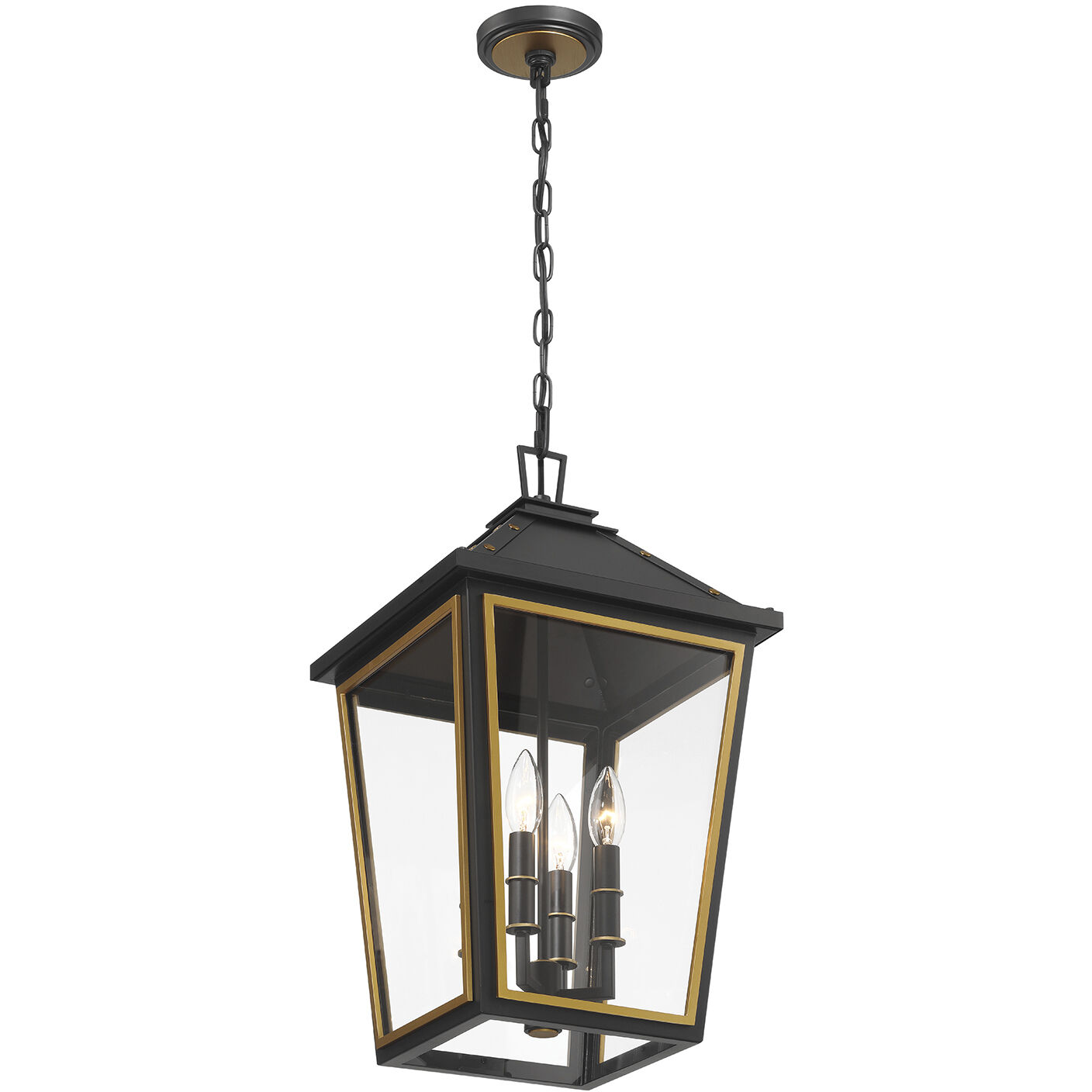 Hawkins 4 Light 12 inch Matte Black and Textured Gold Pendant Ceiling Light