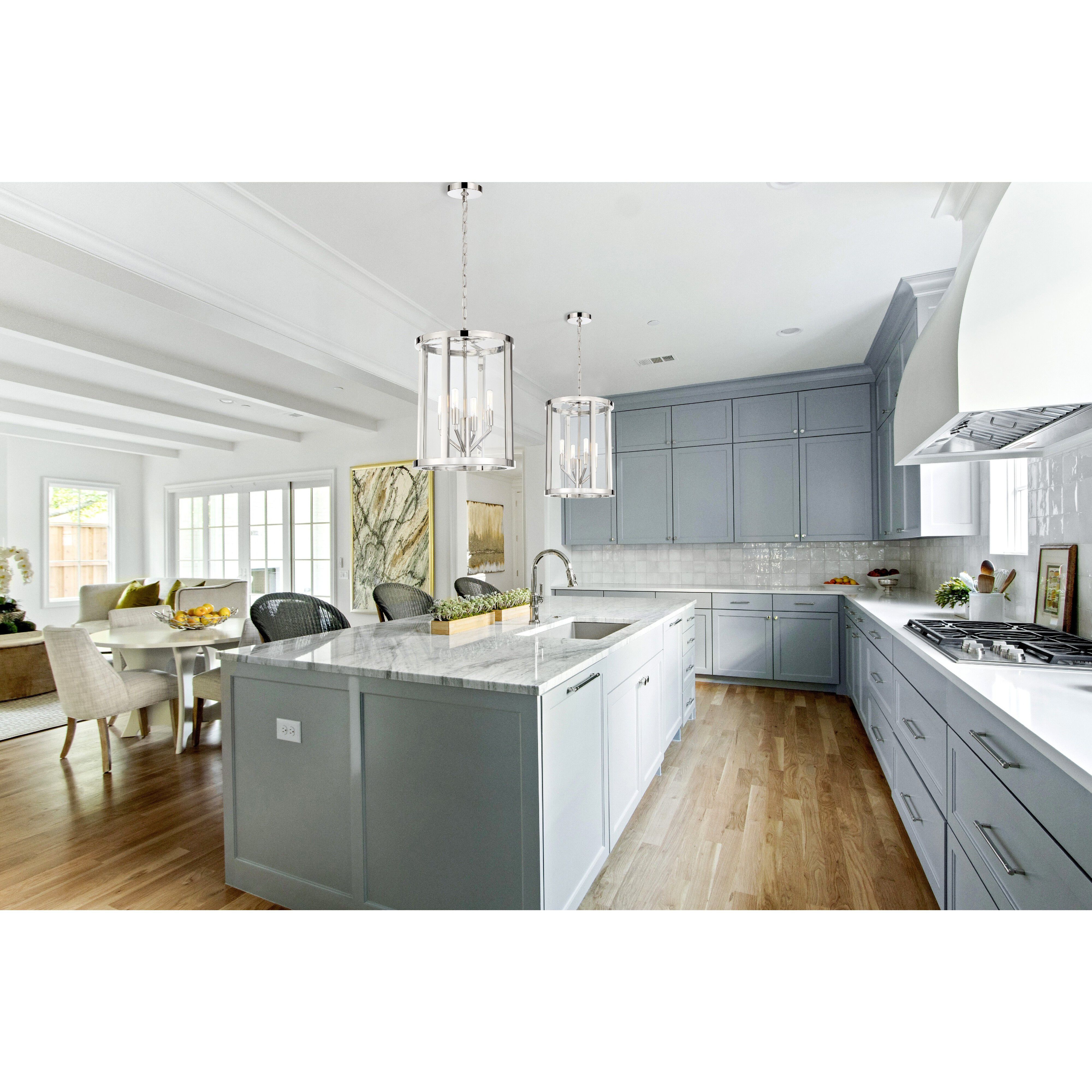 Devon 4 Light 14 inch Polished Nickel Mini Chandelier Ceiling Light