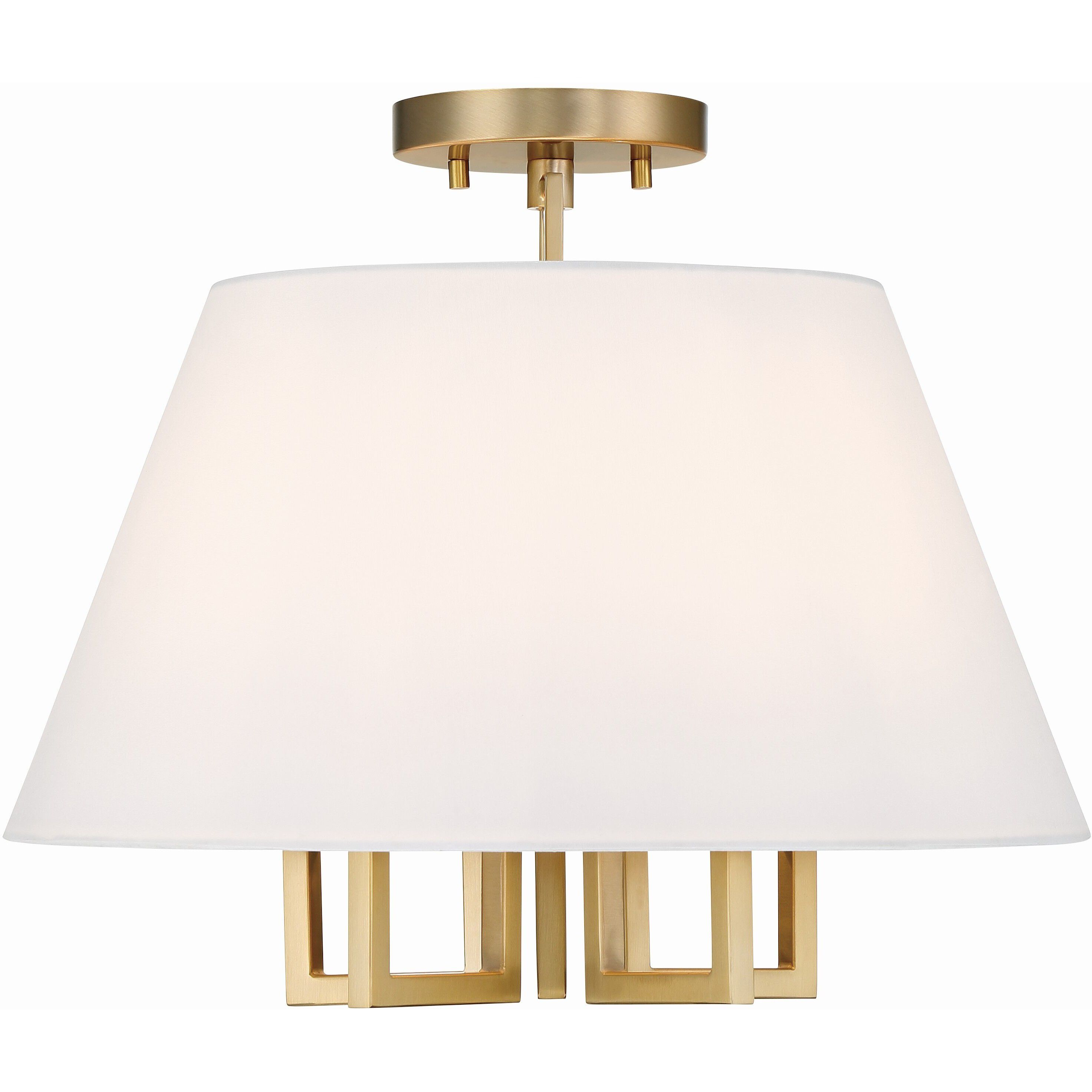 Westwood 5 Light 16 inch Vibrant Gold Semi Flush Ceiling Light