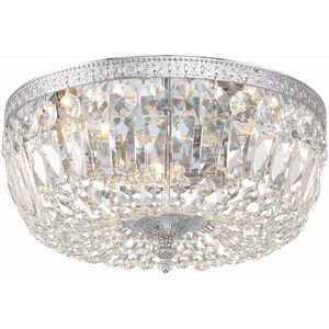 Westbury 3 Light 14 inch Polished Chrome Flush Ceiling Light in Clear Hand Cut