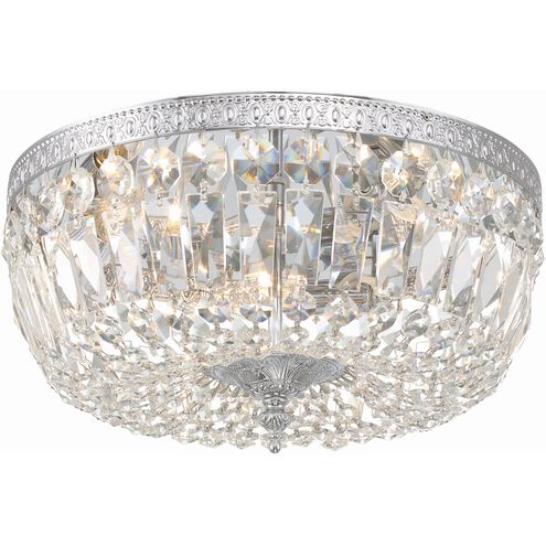 Westbury 3 Light 14 inch Polished Chrome Flush Ceiling Light in Clear Hand Cut