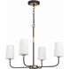 Niles 4 Light 29 inch Black Forged and Modern Gold Chandelier Ceiling Light