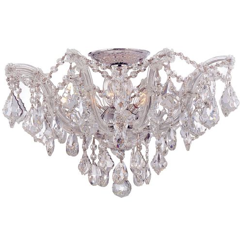 Maria Theresa 5 Light 19 inch Polished Chrome Semi Flush Ceiling Light in Clear Swarovski Strass