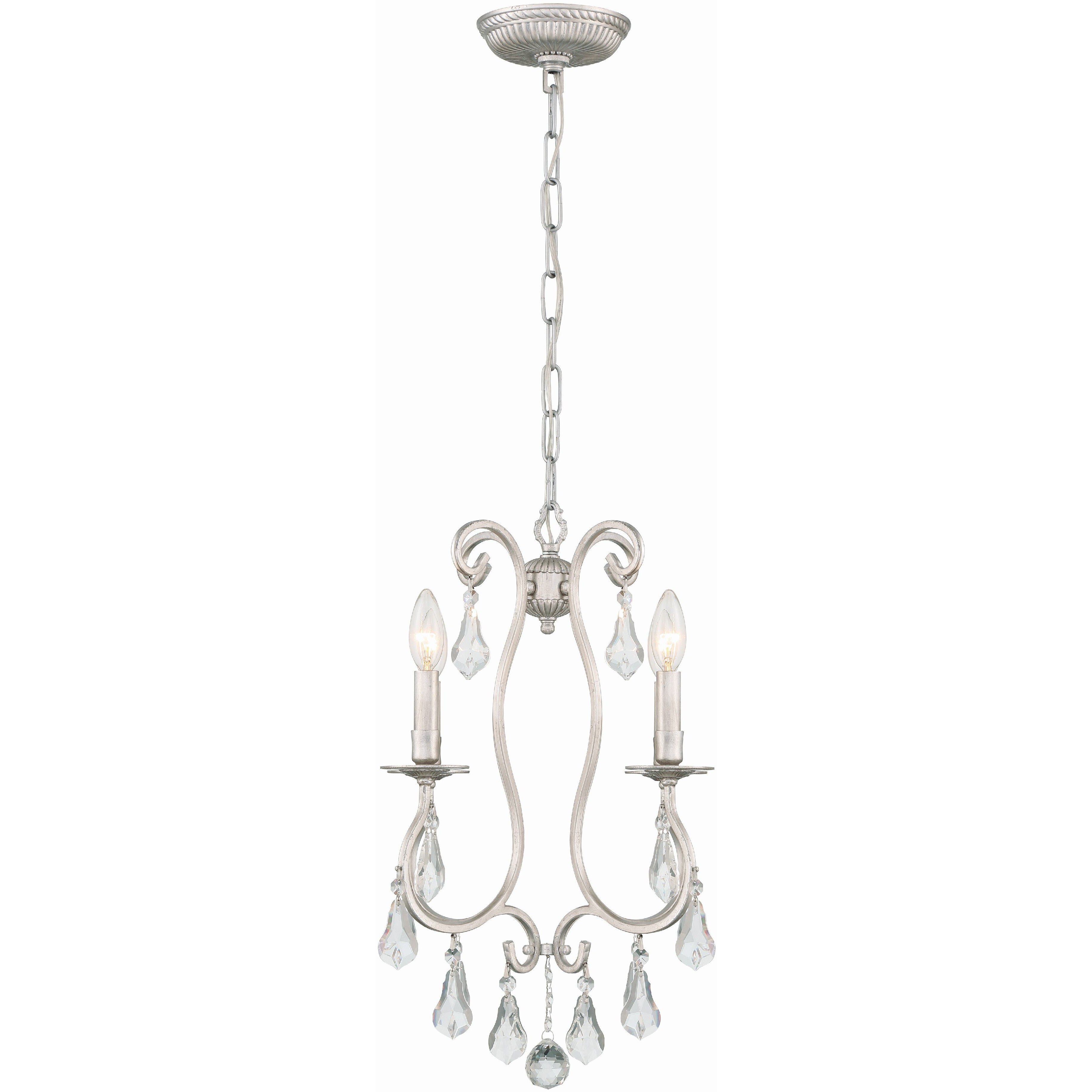Ashton 4 Light 16 inch Olde Silver Mini Chandelier Ceiling Light in Clear Hand Cut