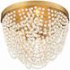 Fiona 3 Light 13.75 inch Antique Gold Flush/Semi Flush Ceiling Light in White Glass Beads
