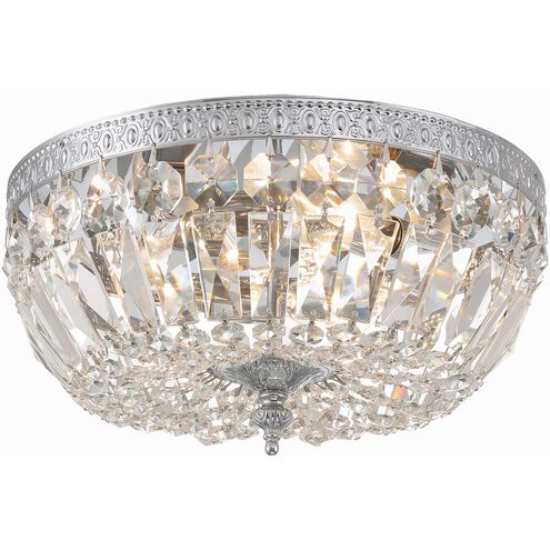 Westbury 3 Light 12 inch Polished Chrome Flush Ceiling Light in Clear Hand Cut