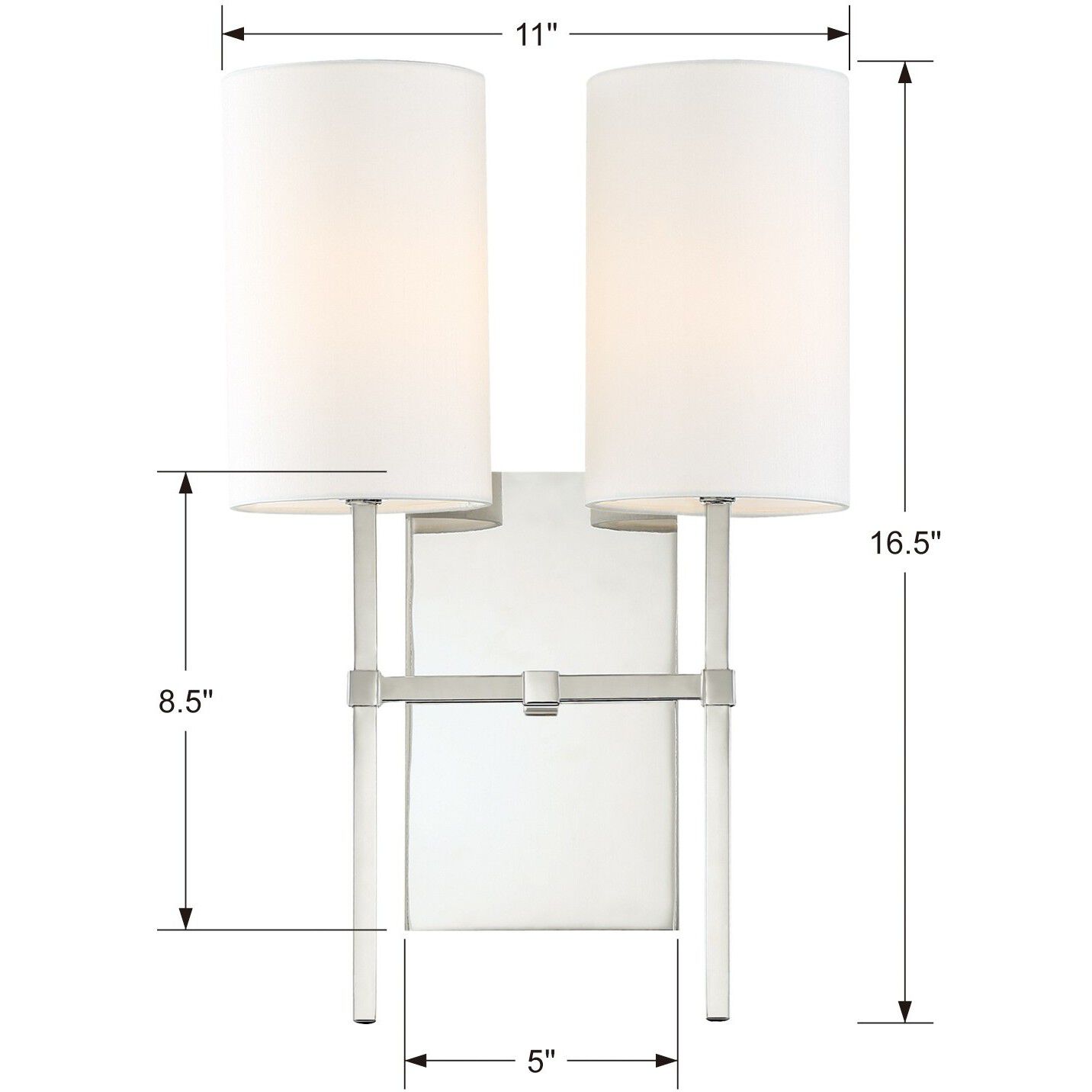 Veronica Bath Wall Light in Polished Nickel