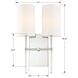 Veronica 2 Light 11 inch Polished Nickel Sconce Wall Light