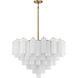 Addis 16 Light 32 inch Aged Brass Chandelier Ceiling Light in Tronchi Glass White