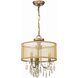 Hampton 3 Light 14 inch Antique Brass Mini Chandelier Ceiling Light