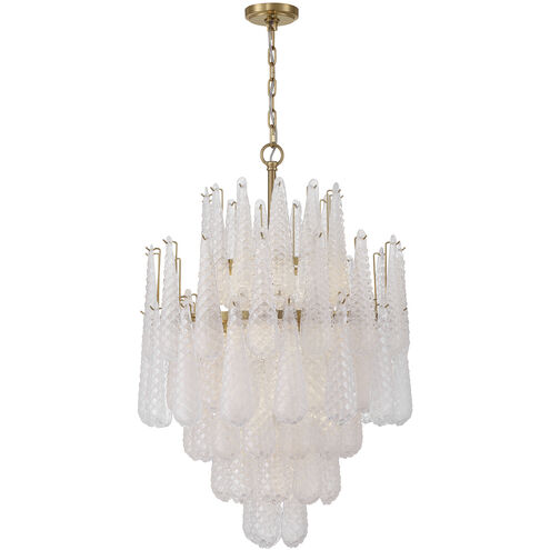 Ollie 16 Light 26.25 inch Aged Brass Chandelier Ceiling Light in Sand Glass Clear