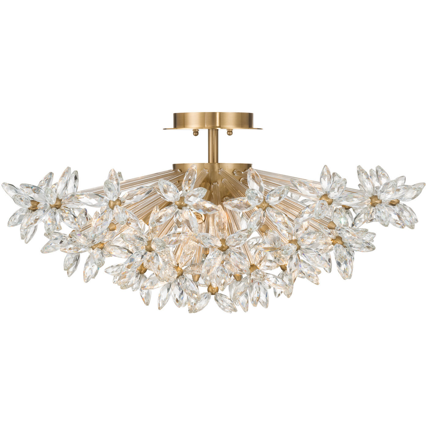 Adley 4 Light 25.25 inch Aged Brass Semi Flush Ceiling Light