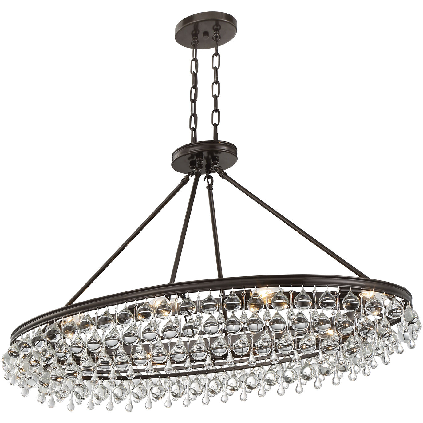 Calypso 8 Light 39.75 inch Vibrant Bronze Chandelier Ceiling Light