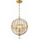 Roxy 3 Light 14 inch Antique Gold Mini Chandelier Ceiling Light