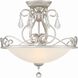 Ashton 3 Light 16.5 inch Olde Silver Semi Flush Ceiling Light in Clear Swarovski Strass