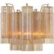 Addis Bath Wall Light in Aged Brass, Tronchi Glass Amber