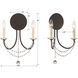 Delilah 2 Light 12.25 inch Matte Black Sconce Wall Light
