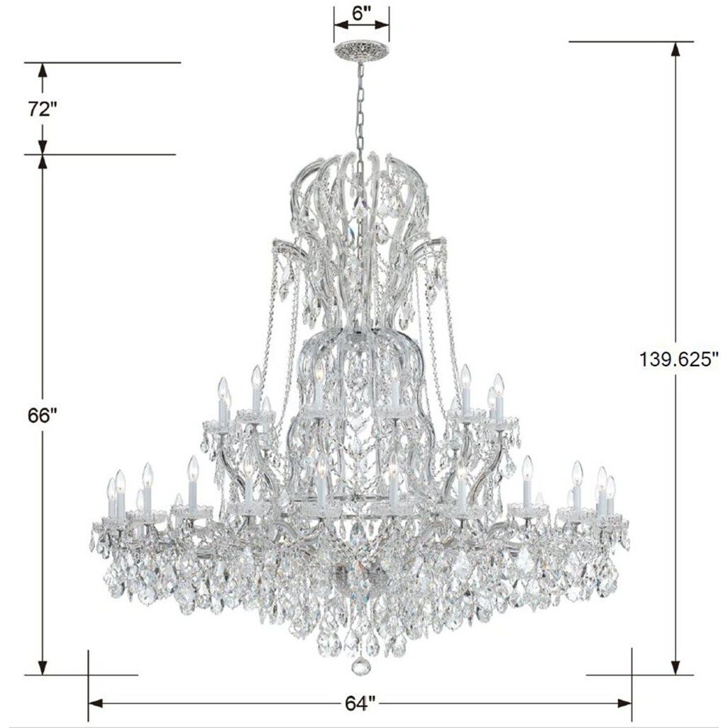 Maria Theresa 37 Light 64 inch Polished Chrome Chandelier Ceiling Light in Clear Spectra