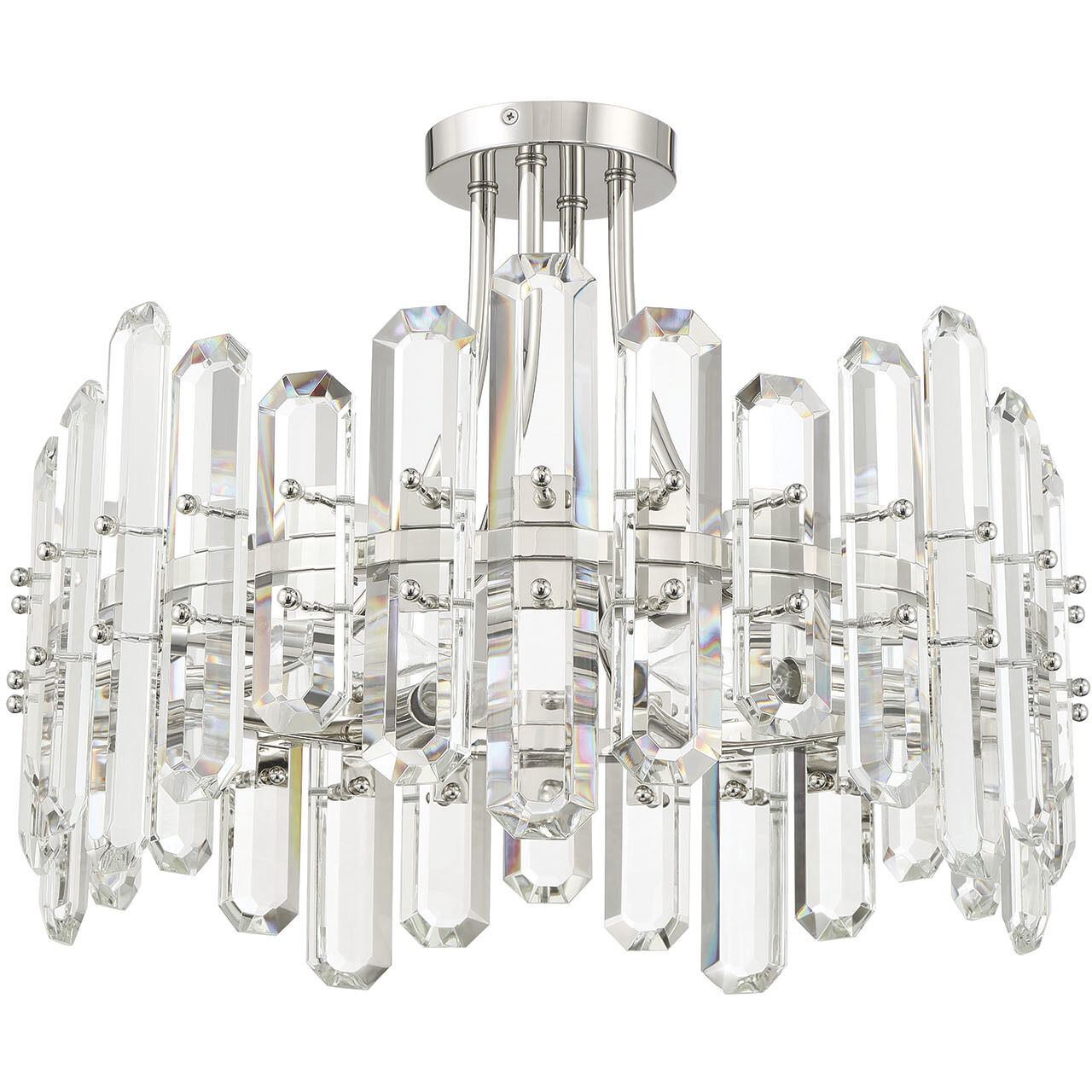 Bolton 4 Light 20.75 inch Polished Nickel Semi Flush Ceiling Light