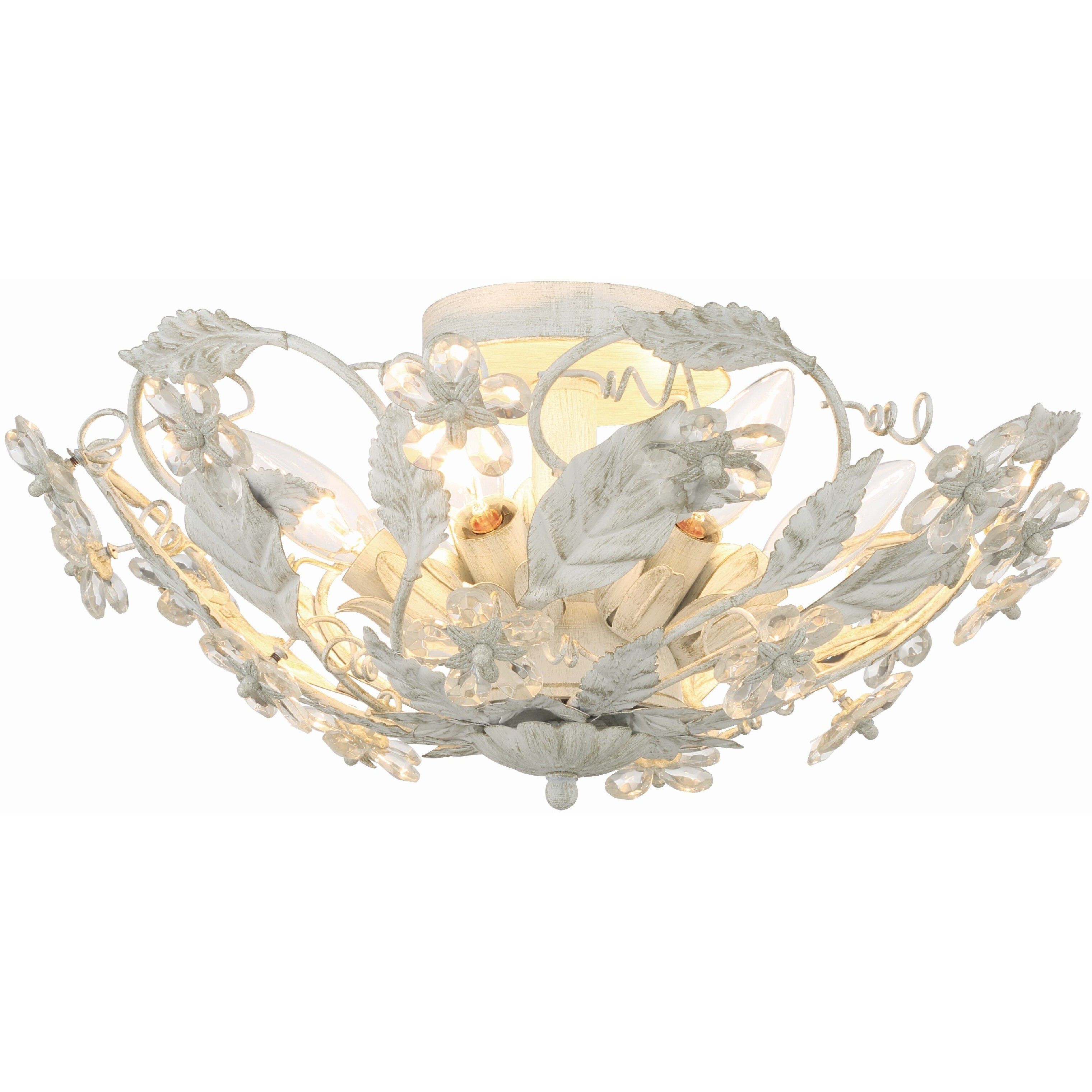 Paris Market 6 Light 16 inch Antique White Semi Flush Ceiling Light