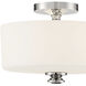 Travis 2 Light 12.5 inch Polished Nickel Semi Flush Ceiling Light