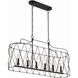 Zucca 6 Light 42.5 inch English Bronze and Antique Gold Linear Chandelier Ceiling Light