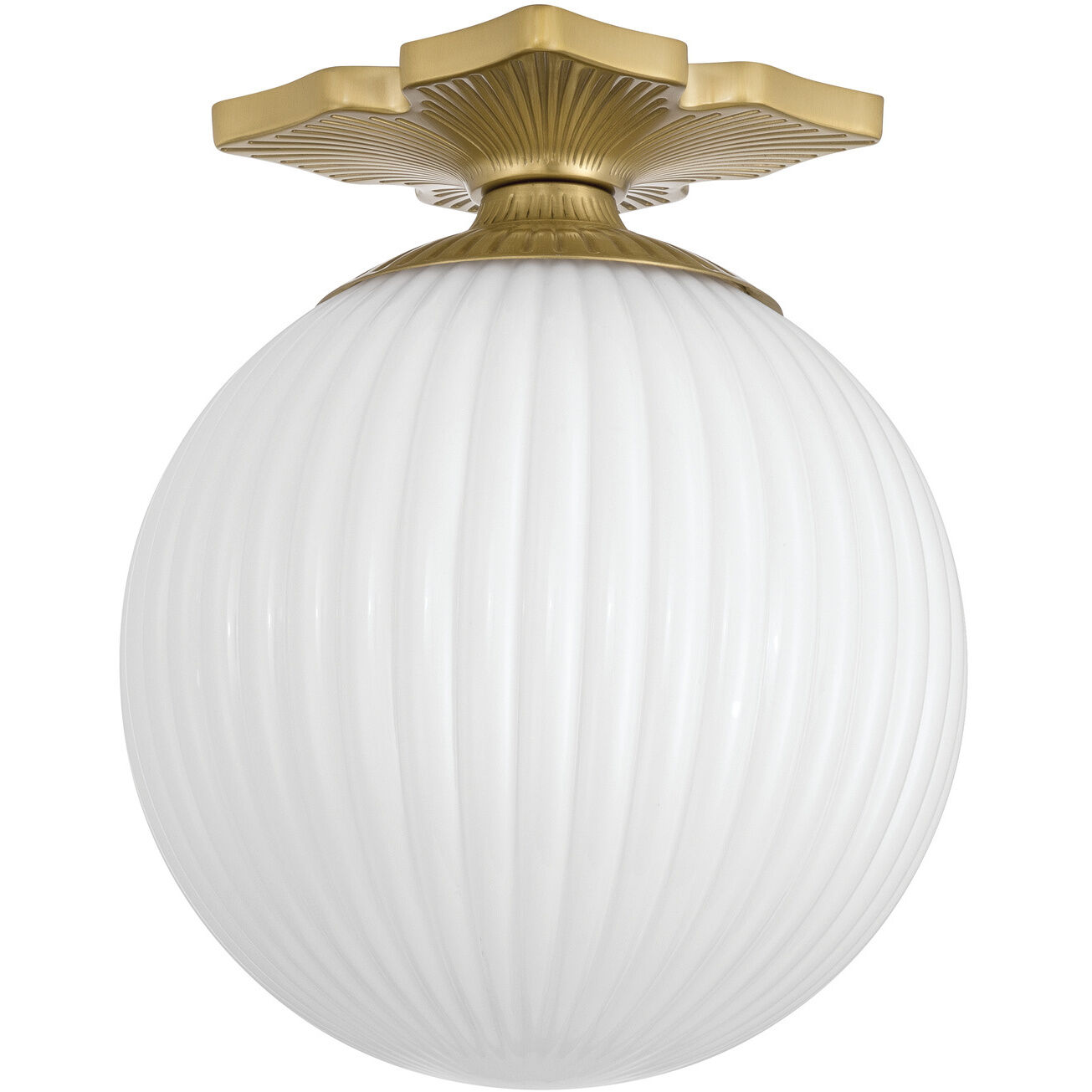 Orly 1 Light 10 inch Aged Brass Semi Flush Ceiling Light
