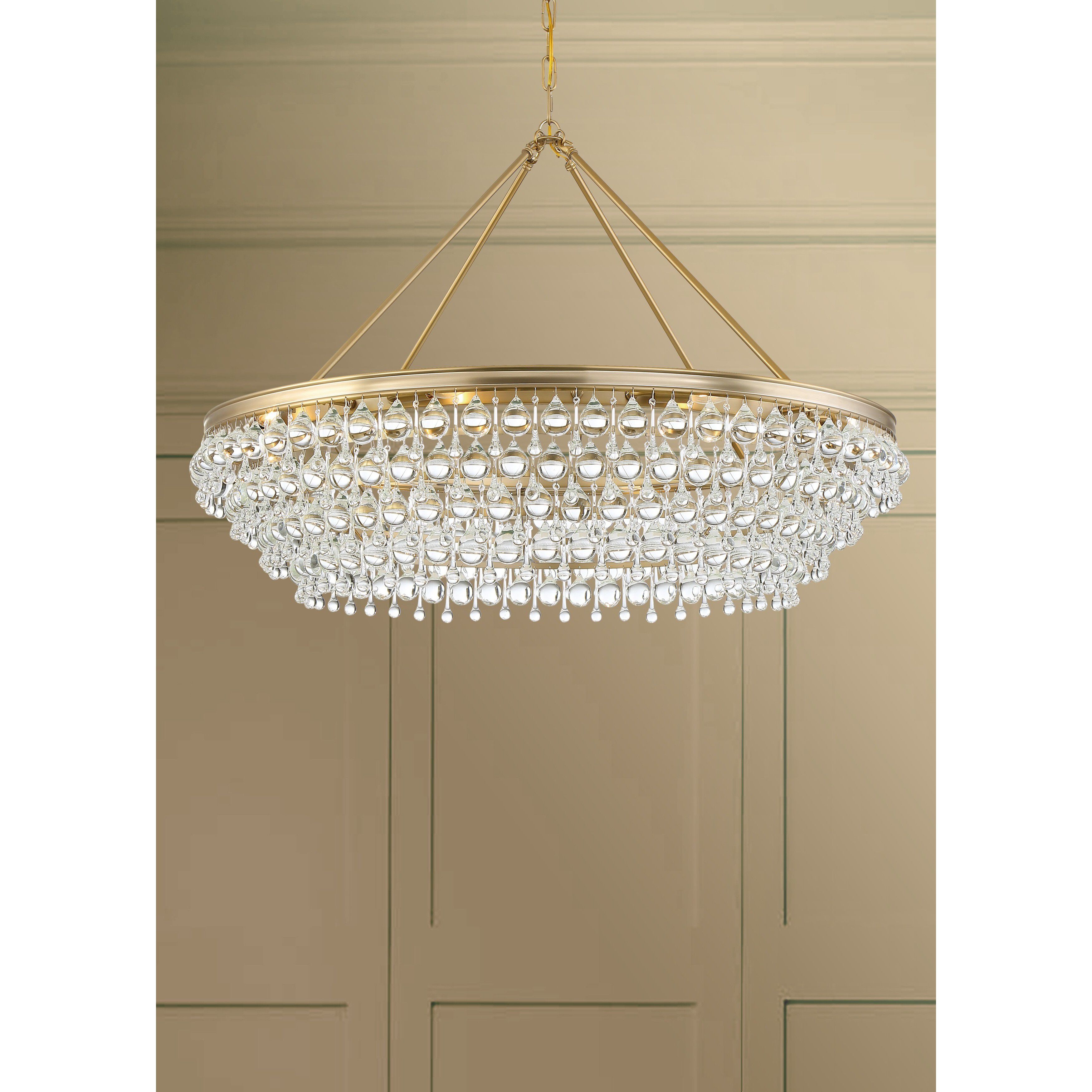 Calypso 8 Light 40 inch Vibrant Gold Chandelier Ceiling Light