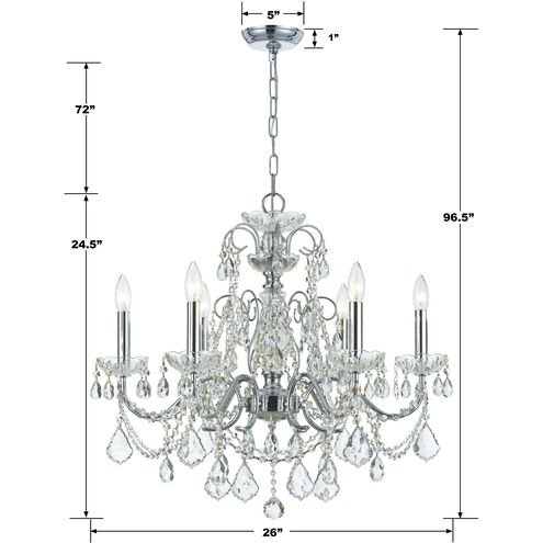 Imperial 6 Light 26 inch Polished Chrome Chandelier Ceiling Light in Clear Hand Cut