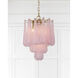 Ollie 4 Light 14.25 inch Aged Brass Chandelier Ceiling Light in Sand Glass Blush