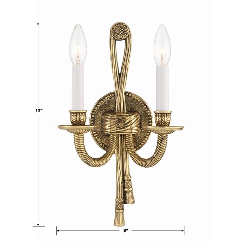 Westbury 2 Light 8 inch Olde Brass Sconce Wall Light
