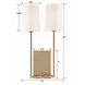 Lena 2 Light 10 inch Vibrant Gold Sconce Wall Light