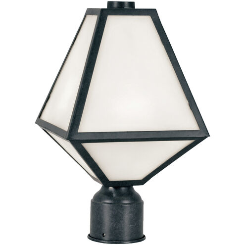 Glacier 1 Light 15.5 inch Black Charcoal Post in White