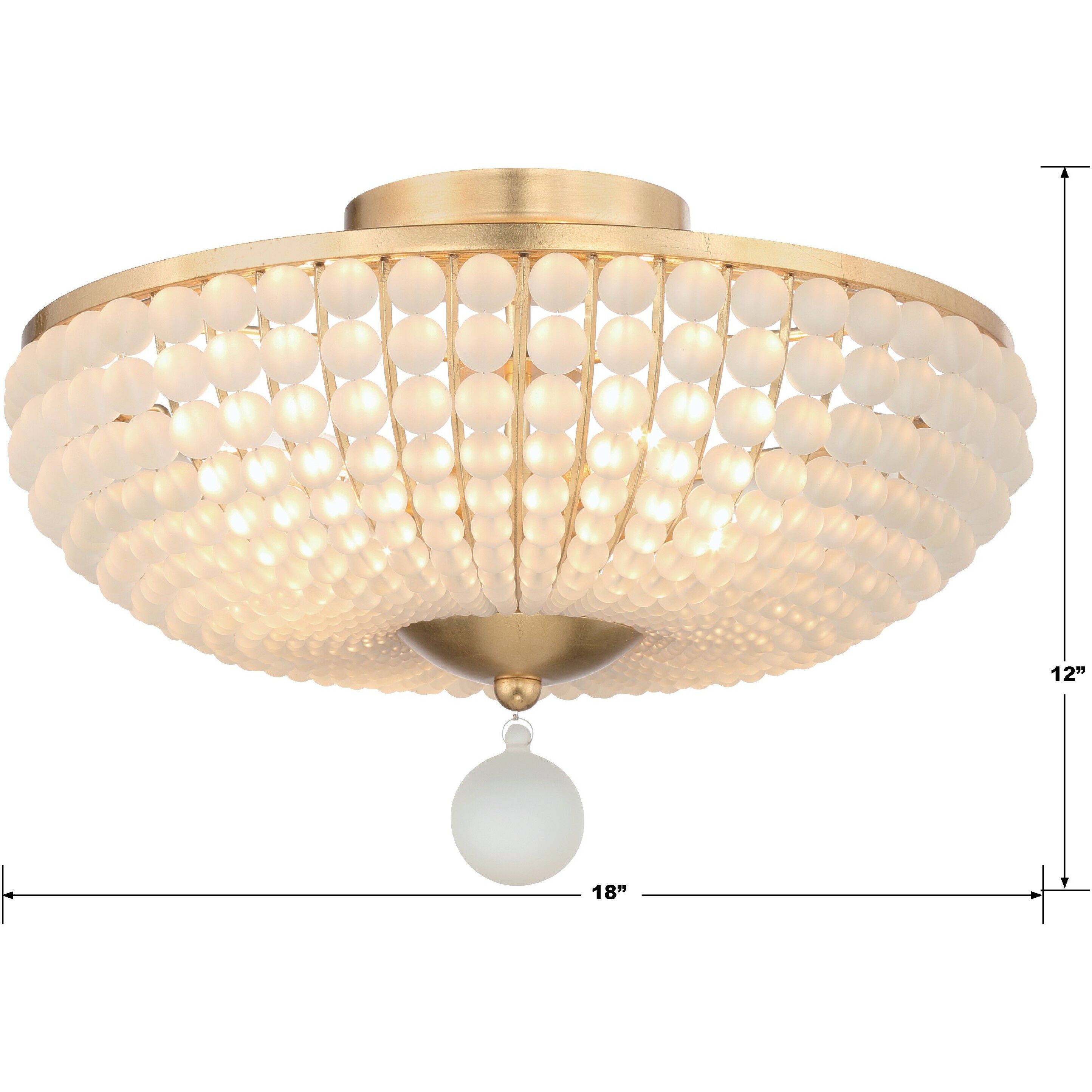Bella 4 Light 18 inch Antique Gold Semi Flush Ceiling Light