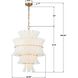 Abigail 13 Light 22.25 inch Aged Brass Chandelier Ceiling Light in White