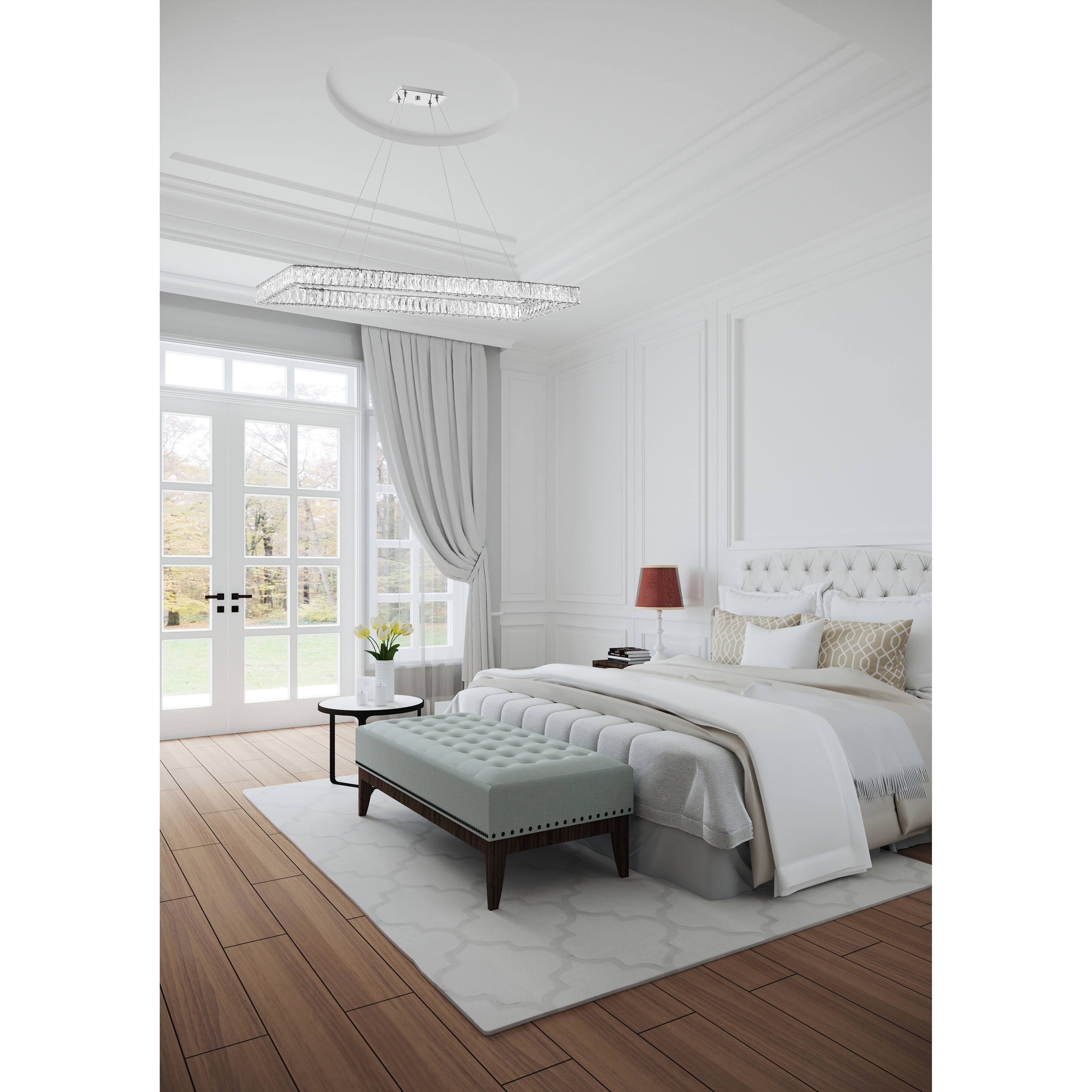 Kinsley 1 Light 50 inch Polished Chrome Chandelier Ceiling Light