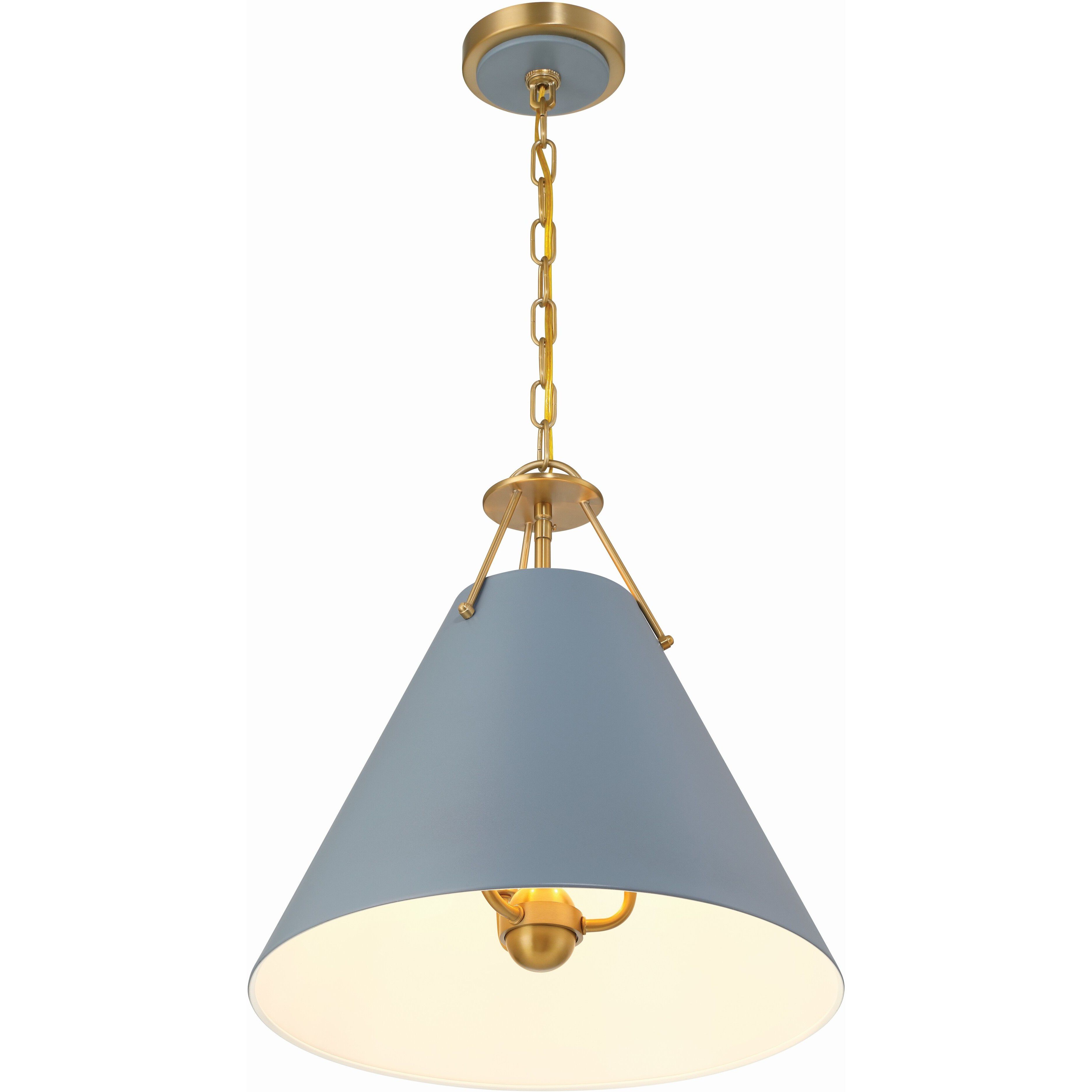 Xavier Pendant Ceiling Light in Vibrant Gold and Blue