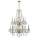 Traditional Crystal 12 Light 26.5 inch Polished Brass Chandelier Ceiling Light in Clear Swarovski Strass