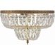 Waltham 4 Light 18 inch Olde Brass Flush Ceiling Light in Clear Hand Cut