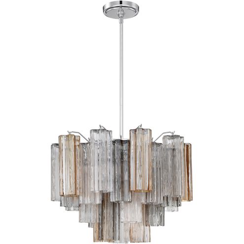Addis 6 Light 19.75 inch Polished Chrome Chandelier Ceiling Light in Tronchi Glass Autumn