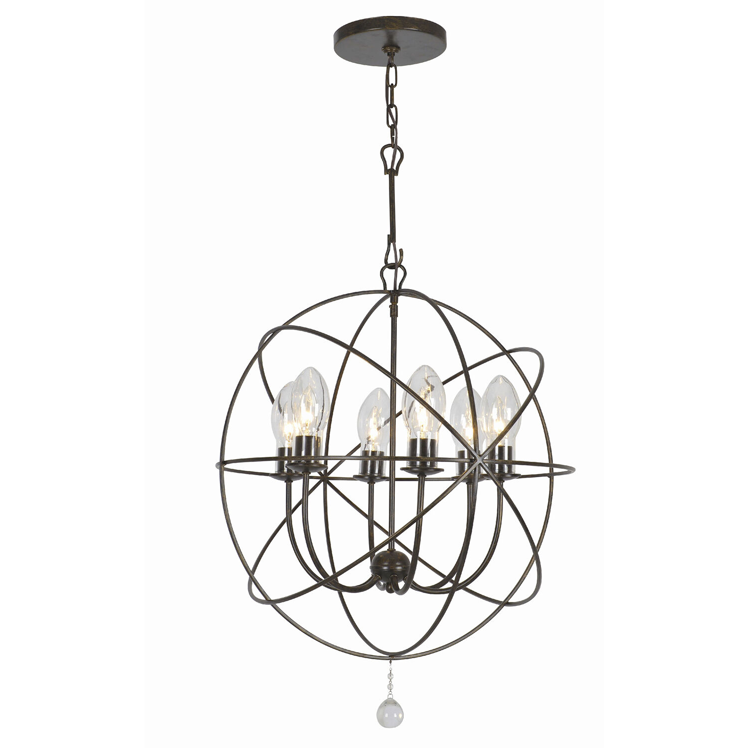 Solaris 6 Light 22.5 inch English Bronze Outdoor Chandelier