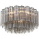 Addis 7 Light 22.25 inch Polished Chrome Flush Ceiling Light in Tronchi Glass Smoke