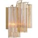 Addis Bath Wall Light in Aged Brass, Tronchi Glass Amber