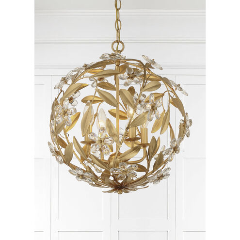 Marselle 4 Light 16.5 inch Antique Gold Mini Pendant Ceiling Light