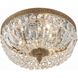 Waltham 3 Light 12 inch Olde Brass Flush Ceiling Light in Clear Italian